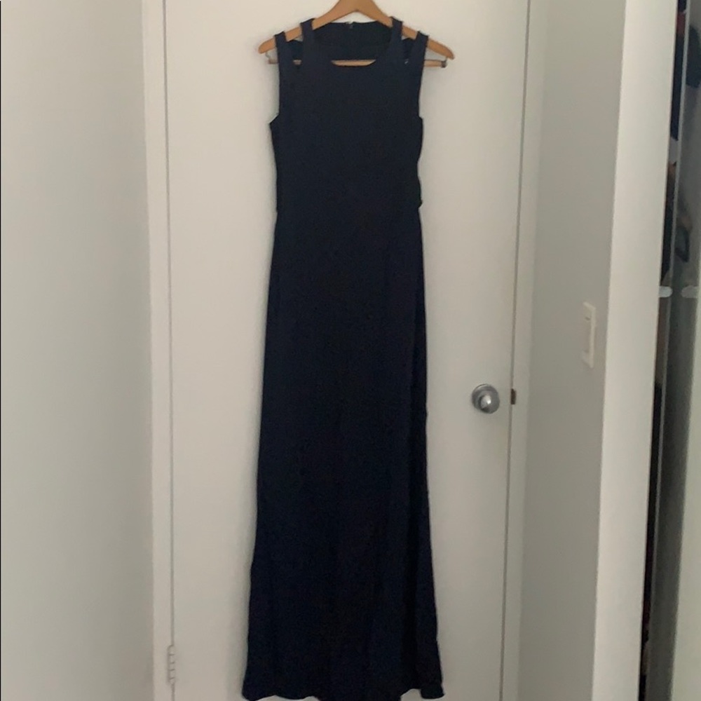 Formal navy and black gown